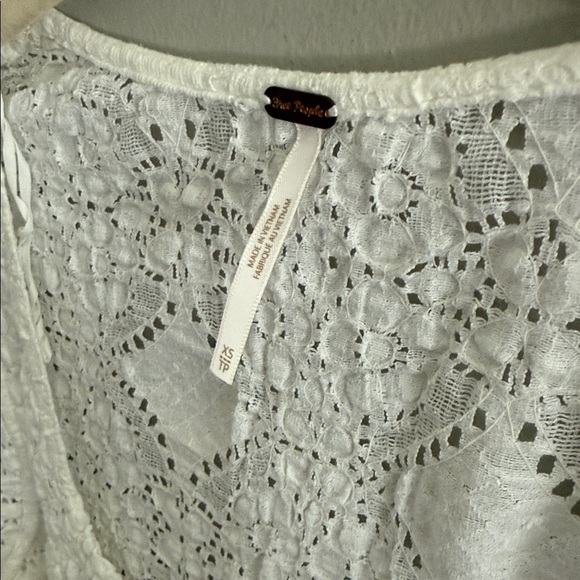 Free People Cream Lace Long Sleeve Blouse - Picture 4 of 6